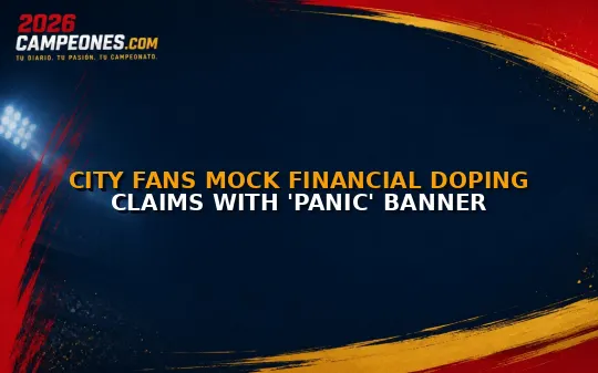 City fans mock financial doping claims with 'Panic' banner