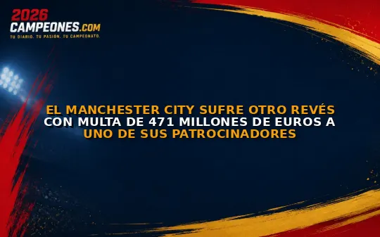 El Manchester City sufre otro revés con multa de 471 millones de euros a uno de sus patrocinadores