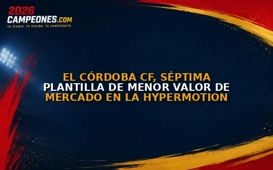 El Córdoba CF, séptima plantilla de menor valor de mercado en la Hypermotion